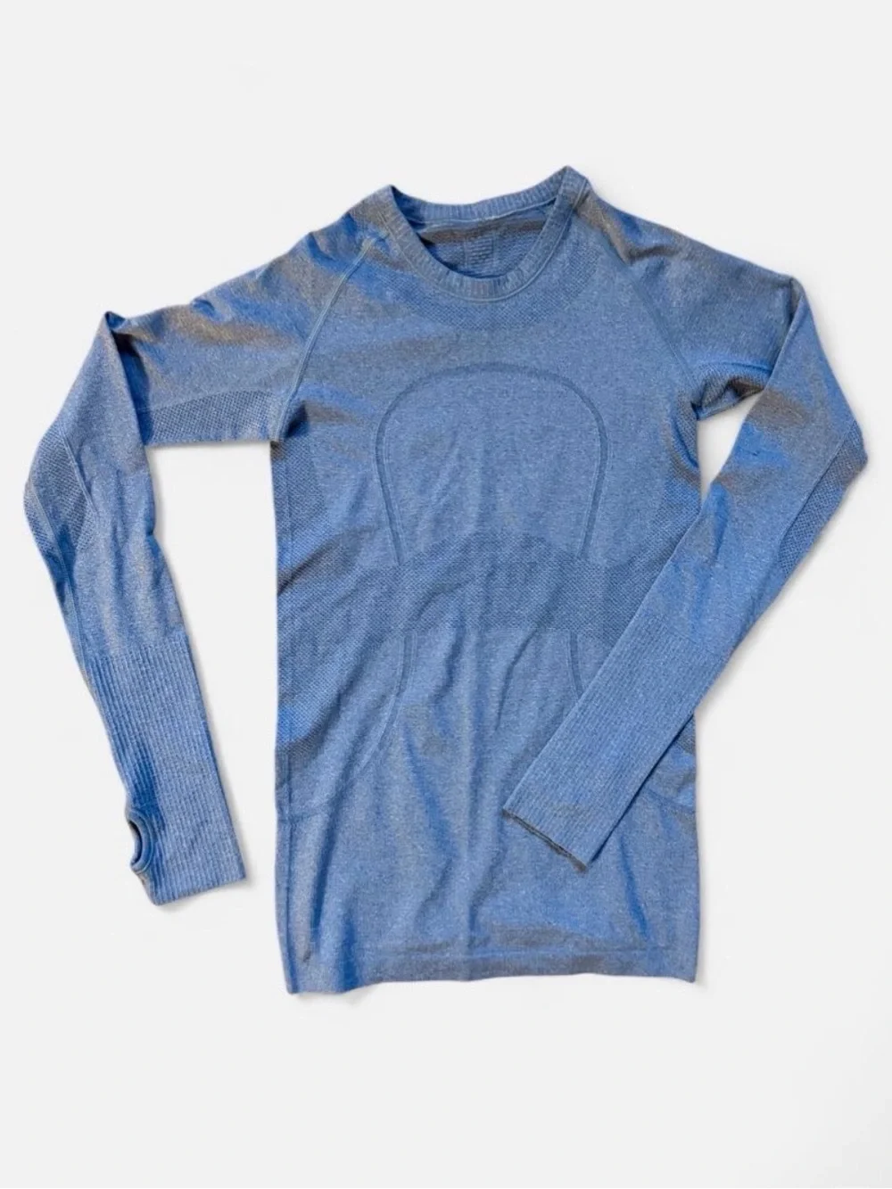 Lululemon Run Swiftly Tech Long Sleeve Shirt Heathered Blue Size 4